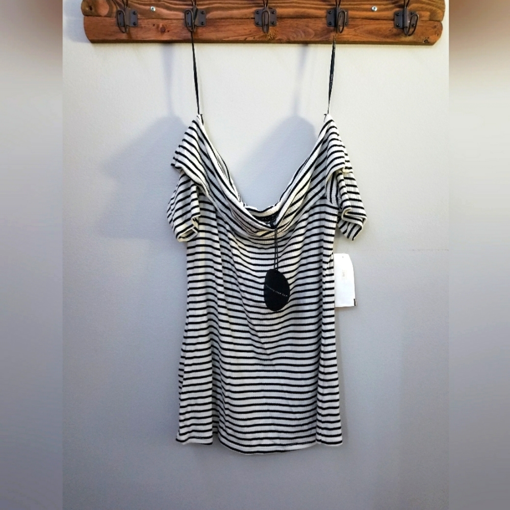 Striped off the shoulder top - size small